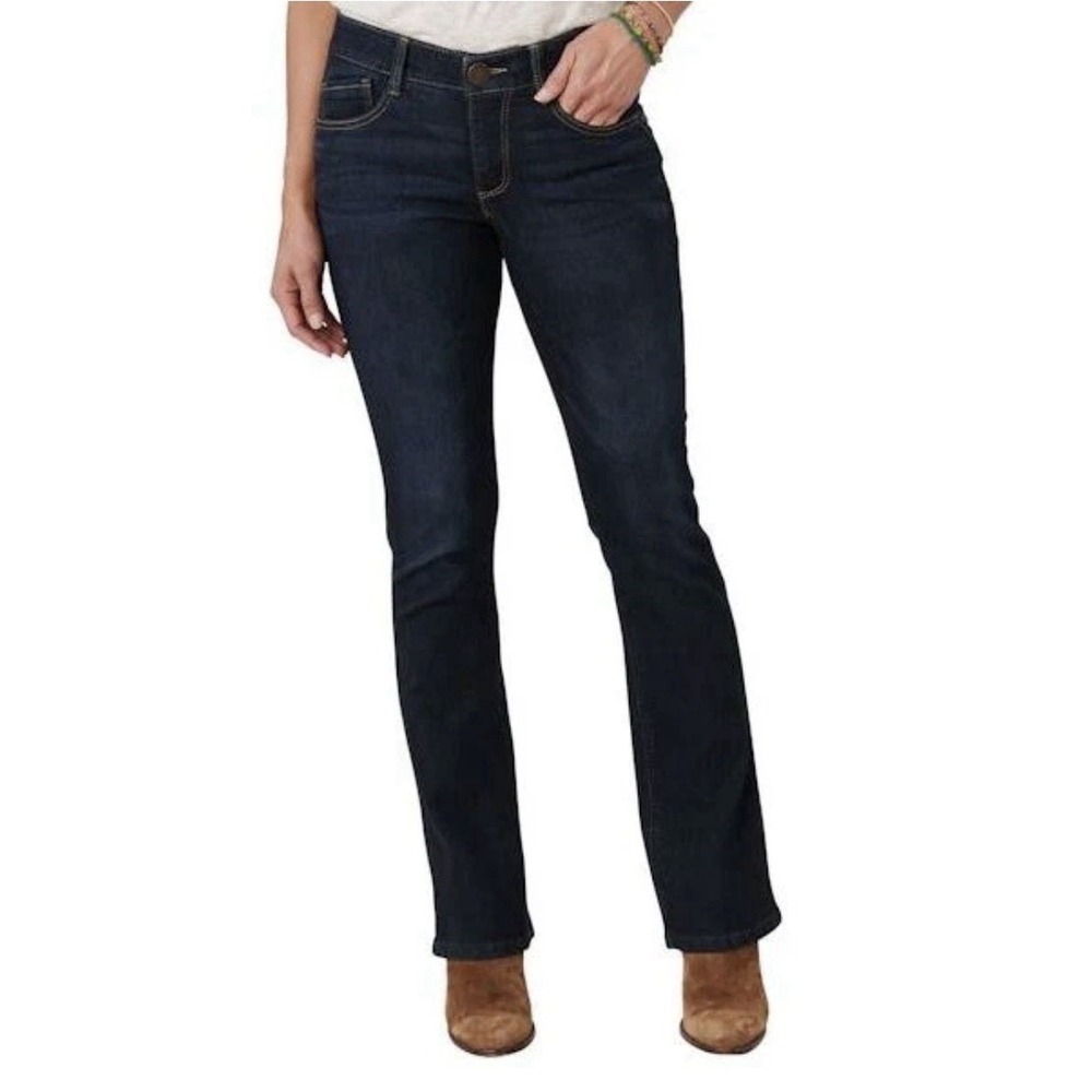Democracy Absolution Itty Bitty Bootcut Jeans Dark Wash Indigo Stretch Size 2